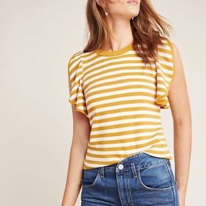 Anthropologie Ruffled Sweater Tank